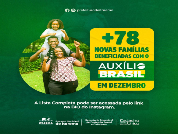 PREFEITURA DIVULGA LISTA COM O NOME DE NOVOS BENEFICIÁRIOS DO PROGRAMA  AUXÍLIO BRASIL EM AÇAILÂNDIA